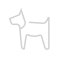 dog icon in a light grey color